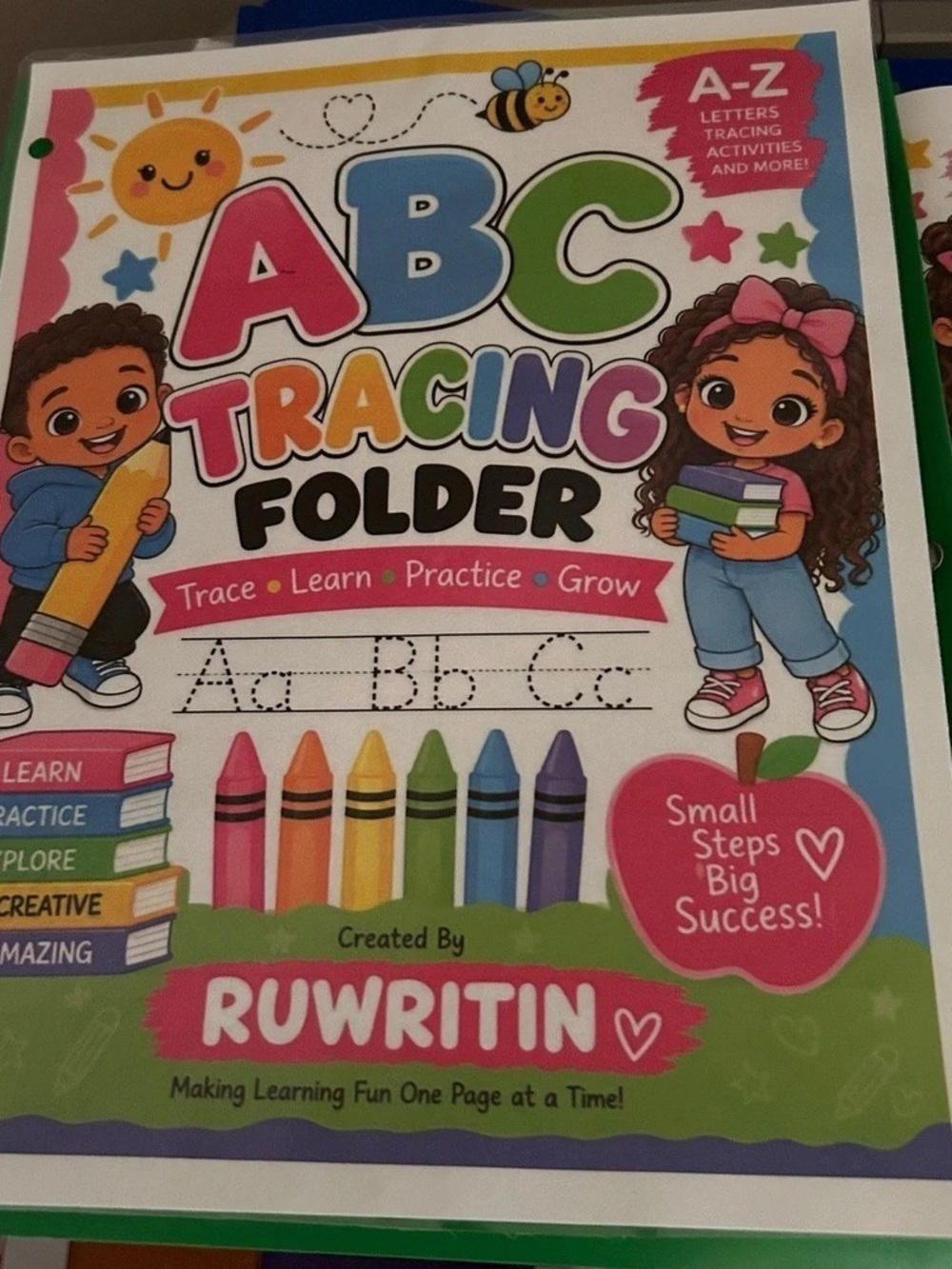 ABC Tracing Folder Learning Workbook Folder